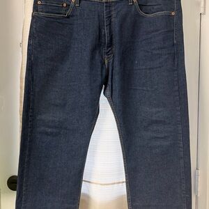 Men’s Pre-Owned Levi’s 505 Jeans, Size 40W, 30L, Dark Blue Stonewash.